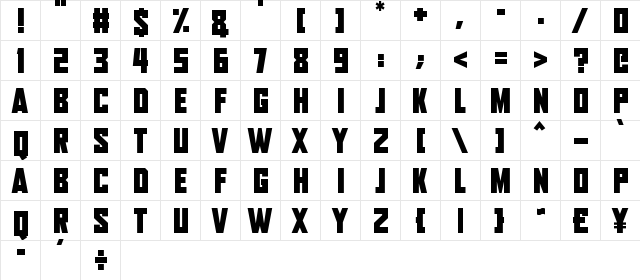 Aliens Among Us Regular  glyph index