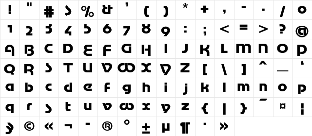 MotterTektura Regular  glyph index