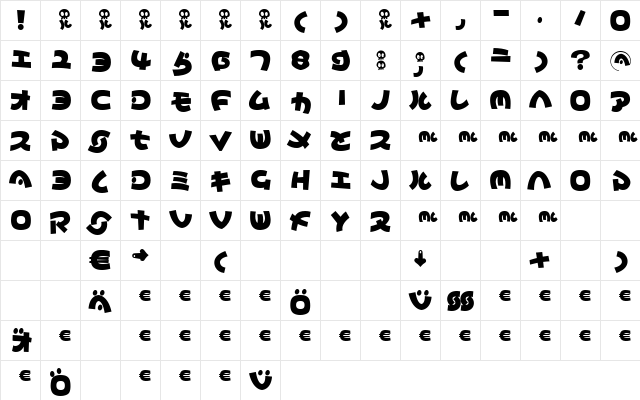 MyNippon Regular  glyph index