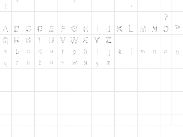 LS2020Vision Regular  glyph index