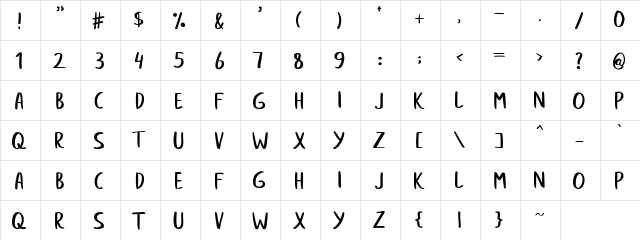 afanan Regular  glyph index