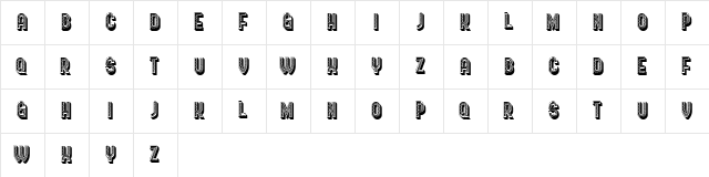 Chancellery Regular  glyph index