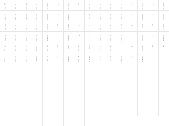 LD Roasted Mallows Regular  glyph index