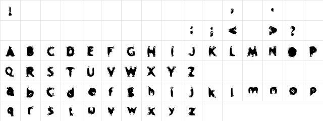 Crap Music Regular  glyph index