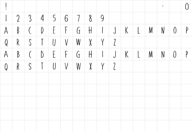 Lemonade Stand Regular  glyph index