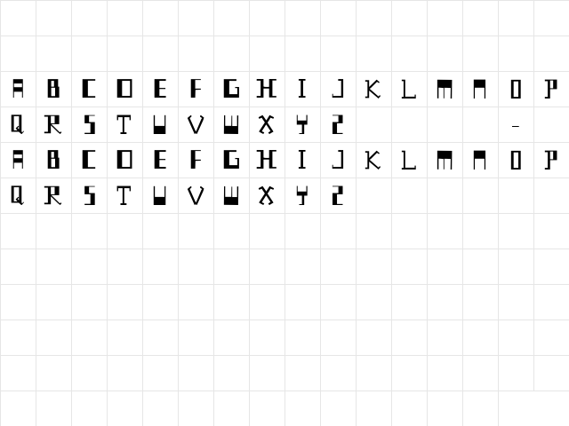 Johnny Bracket Regular  glyph index