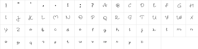 Sambalado Regular  glyph index