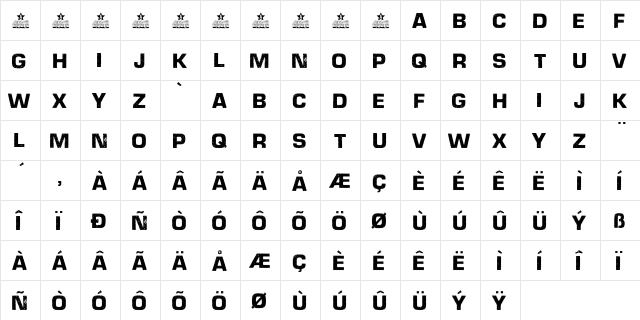 DIESELPOWER PERSONAL USE Regular  glyph index