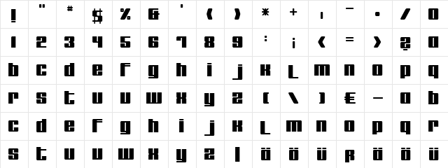 remakeoffabulous Regular  glyph index