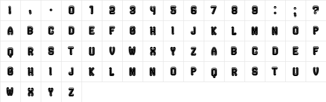 Rockefeller Flat Regular  glyph index
