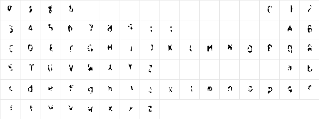 Font Five Normal  glyph index
