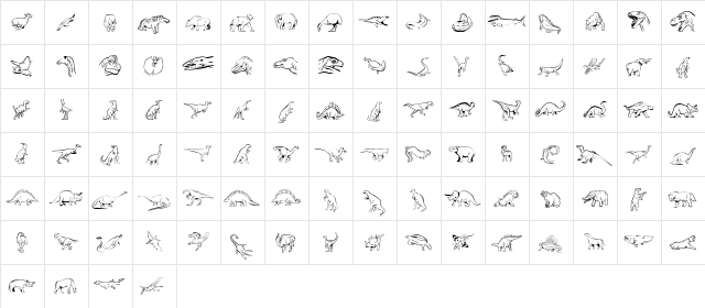 LinotypeDinosaures Regular  glyph index