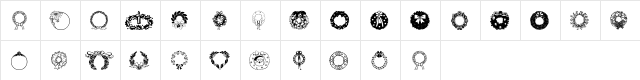 ChristmasWreath Regular  glyph index