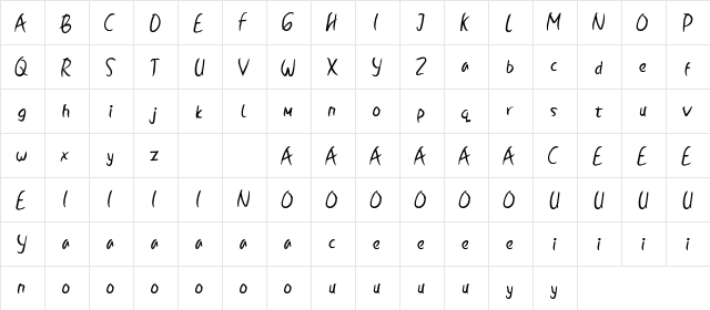 Ballyst Regular  glyph index