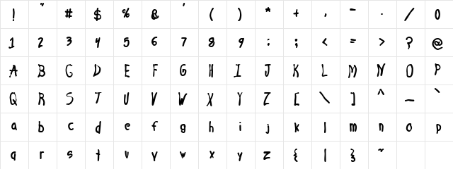 4 Star Face Font Regular  glyph index