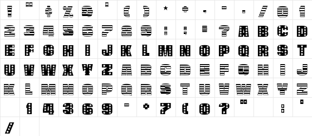 STANLEY Regular  glyph index