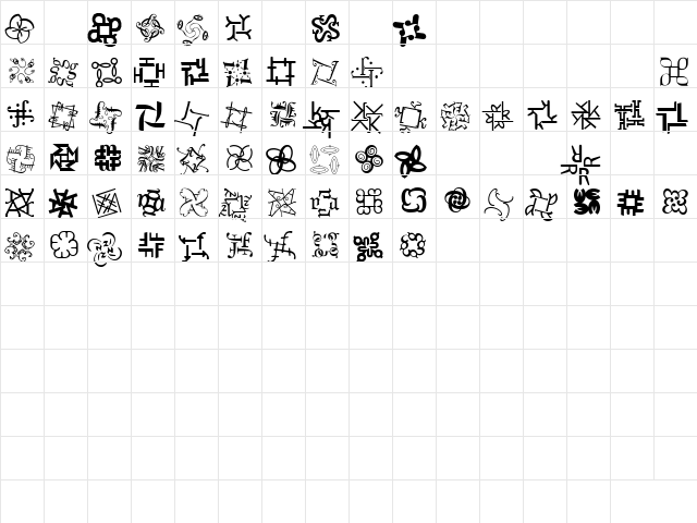 HypnopaediaOne Regular  glyph index
