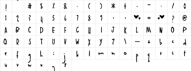 Anak Anak Regular  glyph index