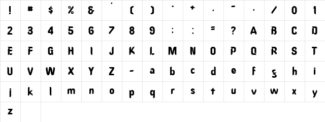 Core 14 Regular  glyph index