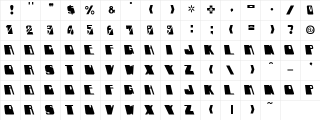 RED Plain  glyph index