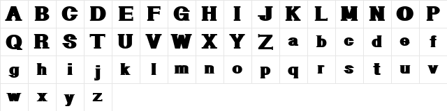 GeometricSerif Regular  glyph index