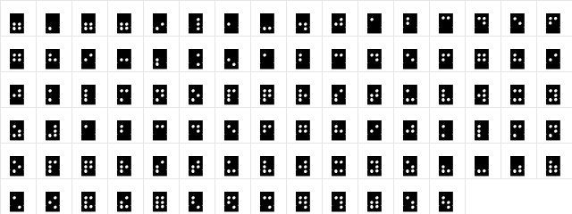 StencilFull Regular  glyph index