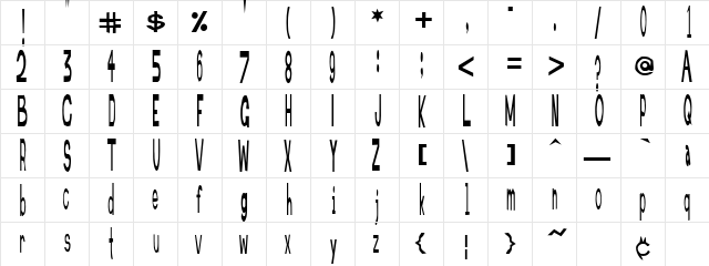 Retardo Scarecrow 1  glyph index
