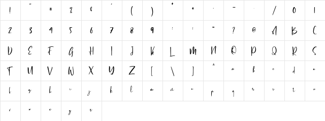 Letter Hellen Regular  glyph index