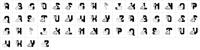 Conradasaur Regular  glyph index