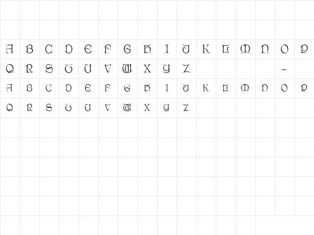 GE Hawthorne Caps Regular  glyph index