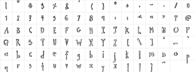 CK Jr High Girl Regular  glyph index