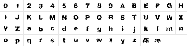 Frizzed BRK Regular  glyph index