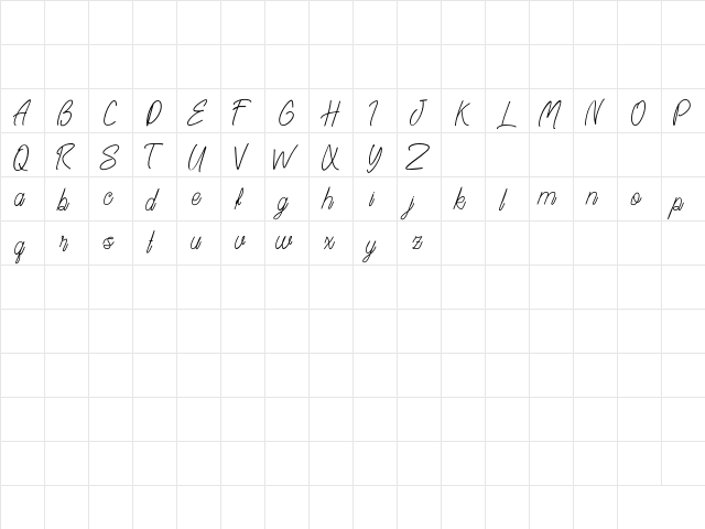 Bailiry (Demo) Regular  glyph index