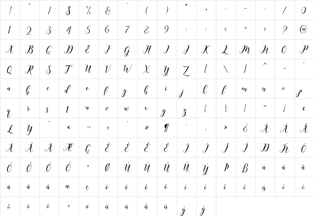 happy christmas Regular  glyph index