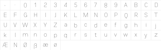 Unione *Demo ExtraLight DEMO  glyph index