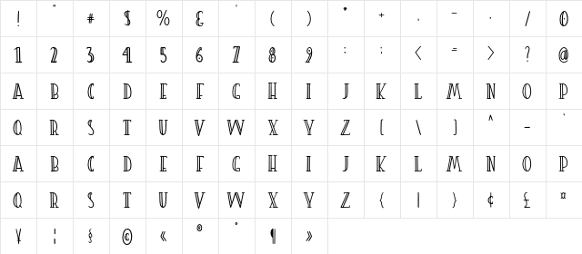 Blossomy Regular  glyph index
