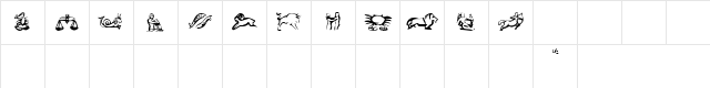 EileensLittleZodiac Normal  glyph index