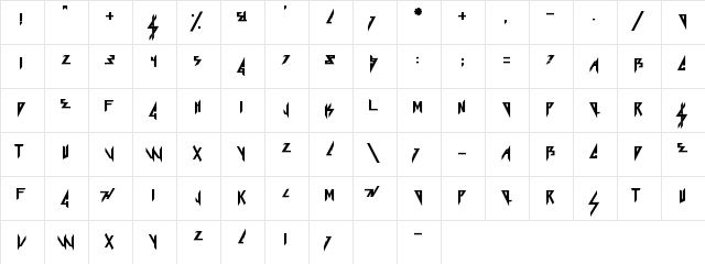 Ke$ha Regular  glyph index