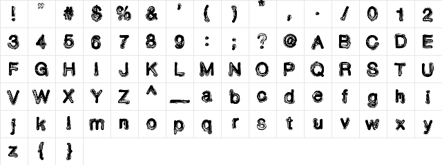 Toner Incident Regular  glyph index