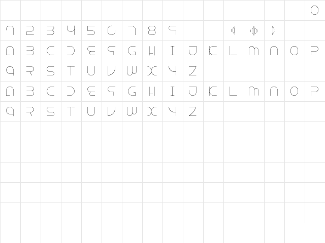 Escape Regular  glyph index