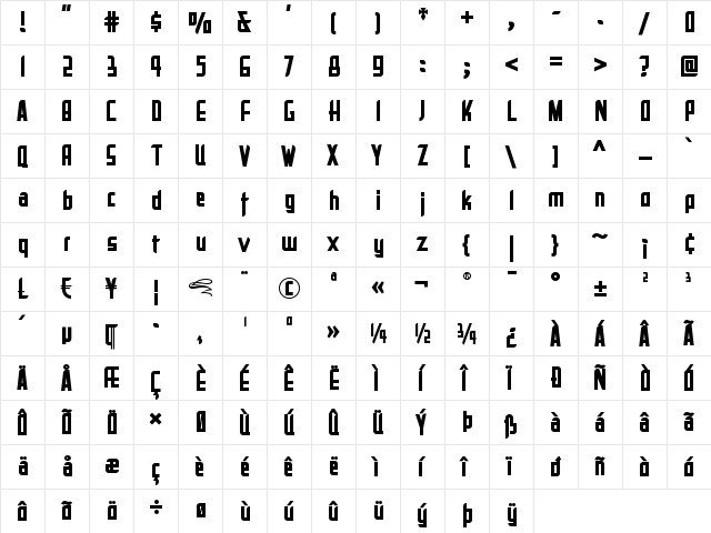 La Reyna Catalina NF Regular  glyph index