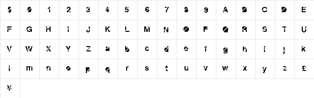 DiscoNight Regular  glyph index