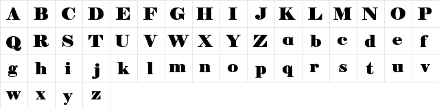 Manuell Regular  glyph index