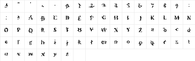 Christmas Serif Regular  glyph index