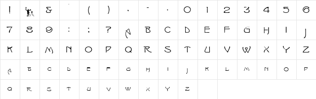 Isadora Capitals Regular  glyph index