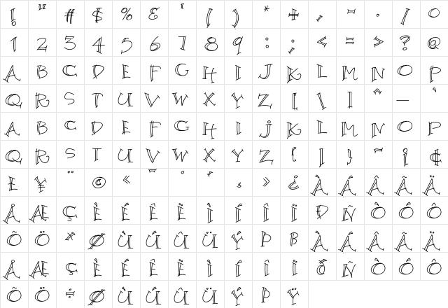 K26Argento Medium  glyph index