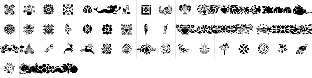 GE Pennsylvania Dutch I Regular  glyph index