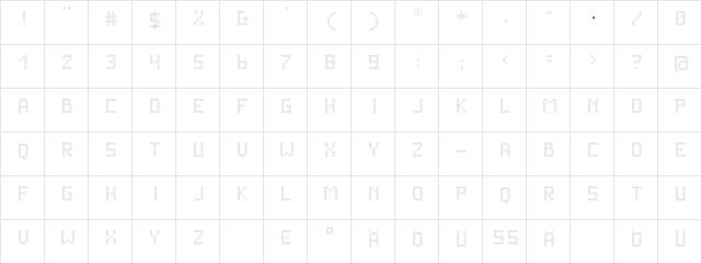VegasELEVEN Regular  glyph index