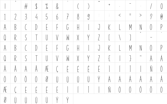 Kitchen Home Regular  glyph index