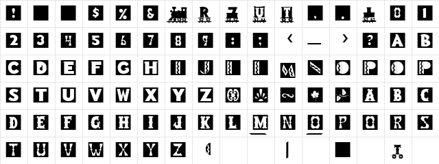 ROMNEY Regular  glyph index